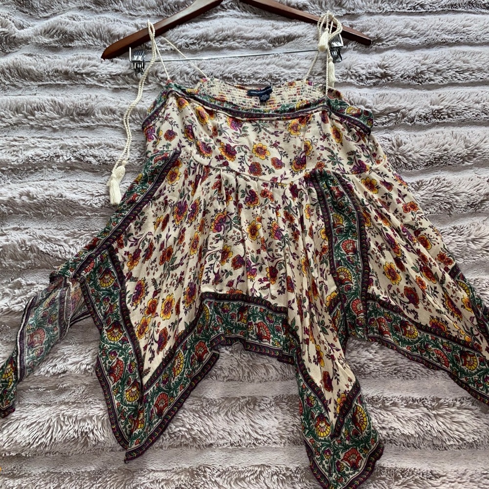Boho floral tassel tank
